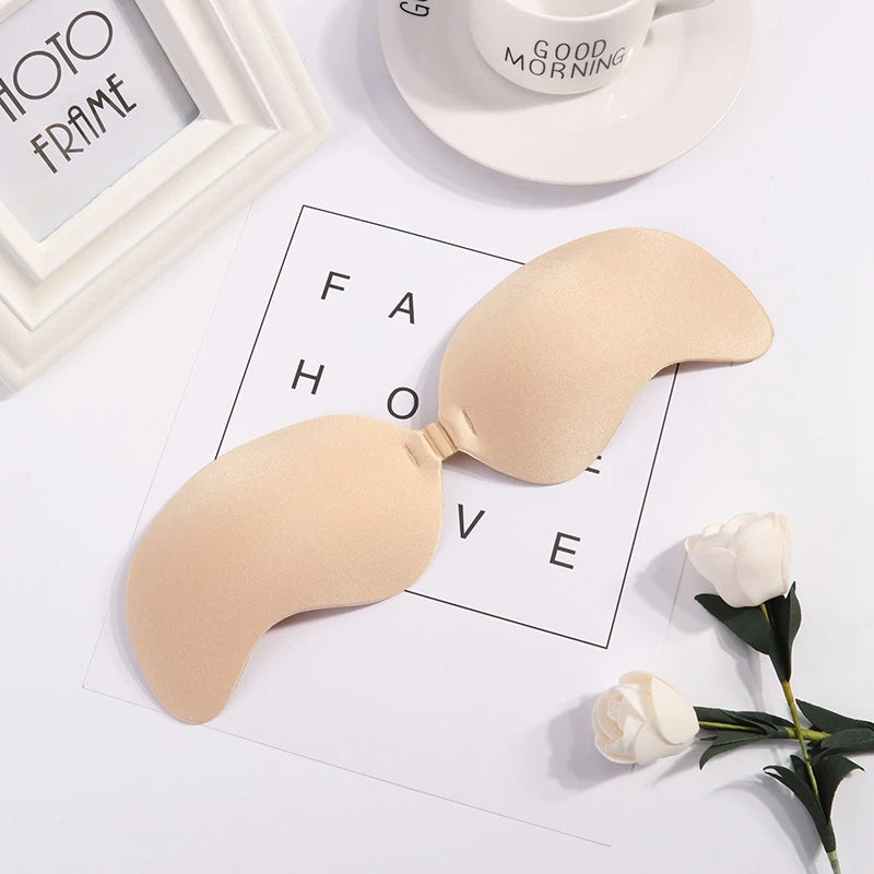 Sexy Invisible Bras Women's Push Up Silicone Mango Bra Without Straps Self Adhesive Seamless Strapless Front Closure Lingerie