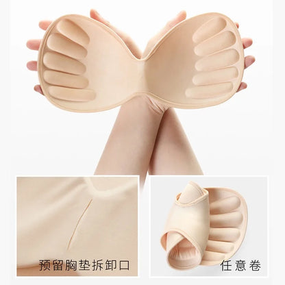 Non-Marking Ice Silk Women's Underwear One-Piece Beauty Back Thin Sling Sports Vest Sleeping Girl Student Women's Bra