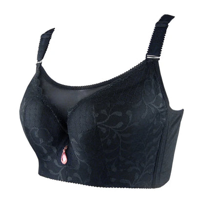 Cotton-lined solid women full-coverage bra Breathable Push up Sexy lace underwear lingerie top big bust 80-120 C D E F bh C3313