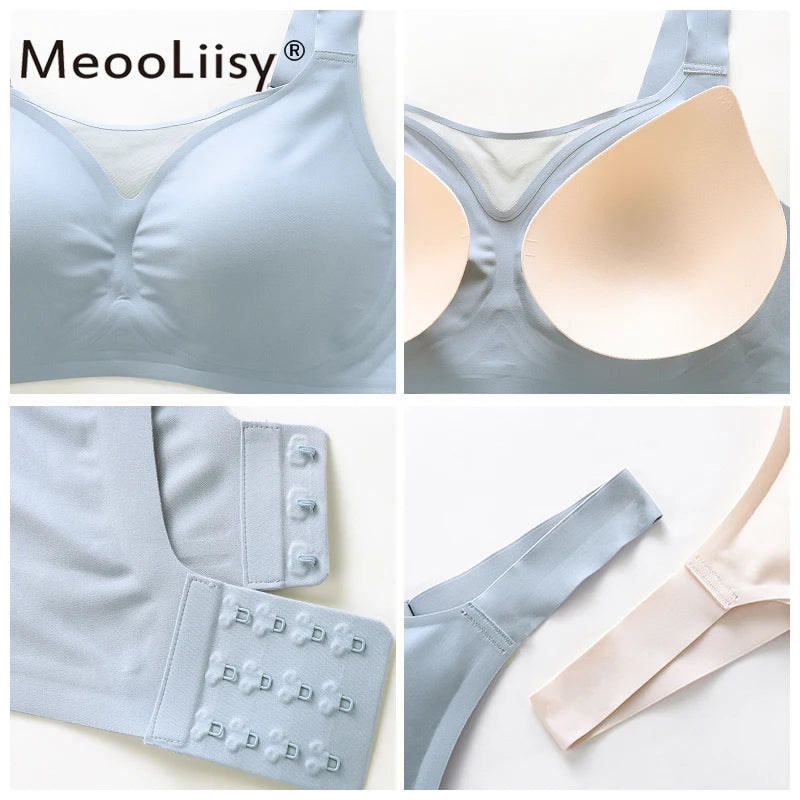 MeooLiisy C to F Cup Plus Size Tube Top Underwear Minimizer Seamless Active Bras Wireless Surper Comfortable Lingerie  XXXXL