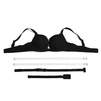 Vgplay Sexy Bra New Red Push Up Lingerie Convertible Straps Solid Plunge Underwear Transparent Straps Brassiere