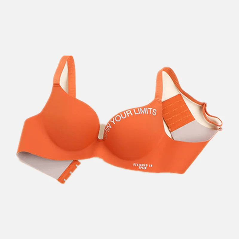 Fashion Alphabet Print Bra One-Piece Women's Underwear Without Steel Ring Gather Bralette Breathable Seamless Sleep Brassiere