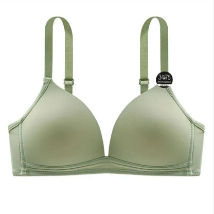 Thin Triangle Cup Bra Non-removable Shoulder Straps Women Underwear Deep-V Adjusted Brassiere Without Steel Ring Sleep Bralette
