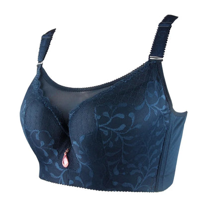 Cotton-lined solid women full-coverage bra Breathable Push up Sexy lace underwear lingerie top big bust 80-120 C D E F bh C3313