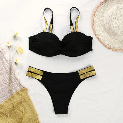 Green Solid Bikini Set Women Triangle Sexy Two Pieces Swimwear 2021 New Low Waist Girl Beach Bathing Suit Swimsuits Freckange