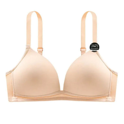 Thin Triangle Cup Bra Non-removable Shoulder Straps Women Underwear Deep-V Adjusted Brassiere Without Steel Ring Sleep Bralette