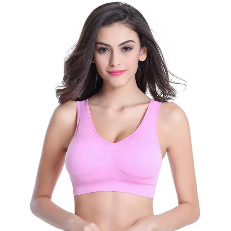 S-7XL Sports Yoga Shockproof Women's Bra Removable Breast Pad Bralette Sexy Elastic Beautiful Back Tops Comfort Cotton Sleep Bra