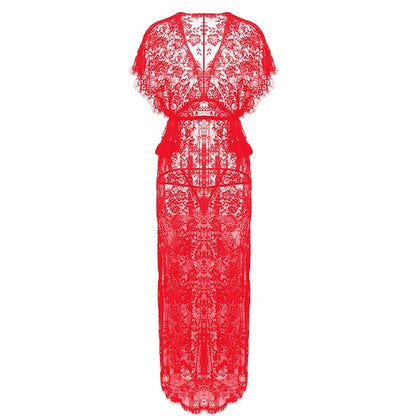 Women's Underwear Gowns Night Dress Lace Robe Wedding Gowns Women's Sleepwear Sexy Robe Floral Nightgown Long