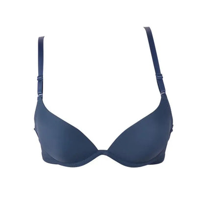 White color support small chest push up bra young girl women Bra gather breast thin cup sexy bra plunge deep u low cut women bra