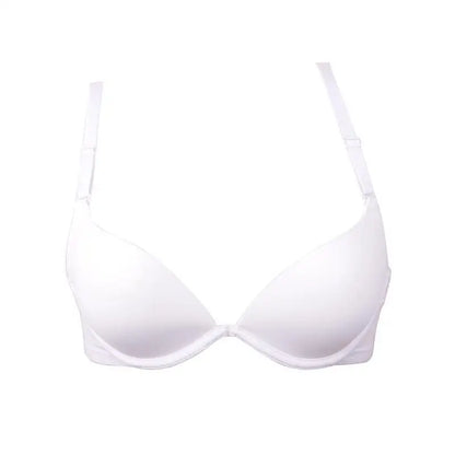 White color support small chest push up bra young girl women Bra gather breast thin cup sexy bra plunge deep u low cut women bra