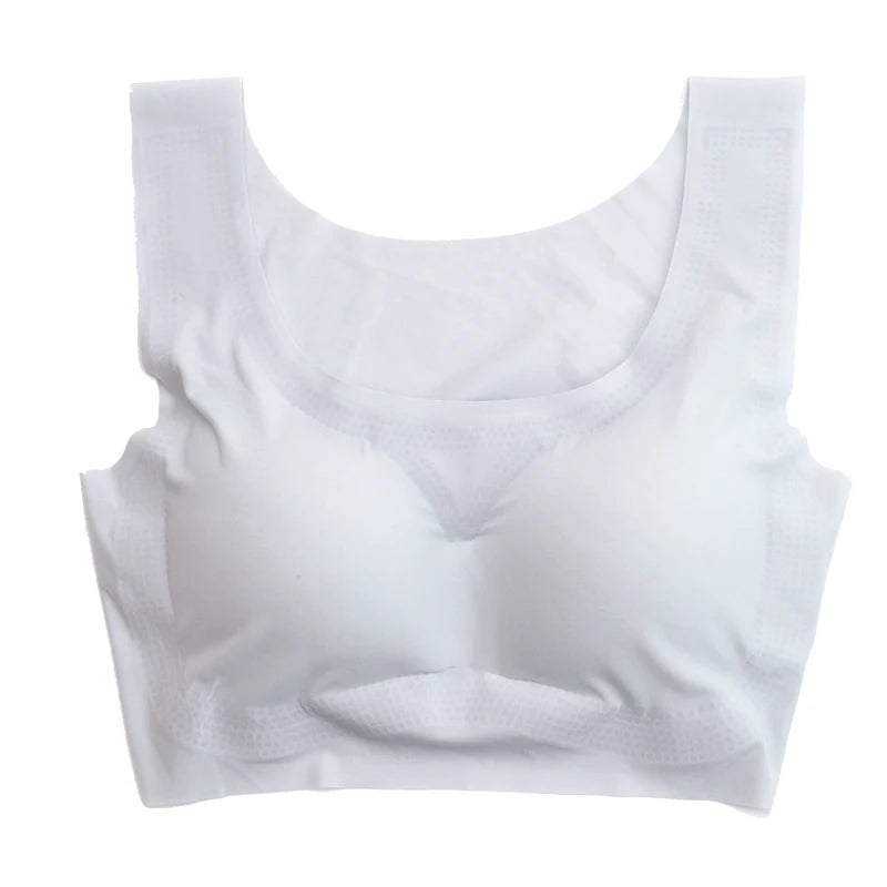 Nessayoo Women Seamless Bra Push Pad Maternity Nursing Bras M-6XL Plus Size Sleep Bra Adjusted-straps Black Nude Crop Top Padded
