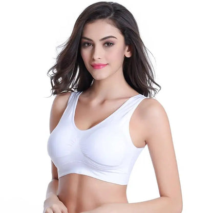 S-7XL Sports Yoga Shockproof Women's Bra Removable Breast Pad Bralette Sexy Elastic Beautiful Back Tops Comfort Cotton Sleep Bra