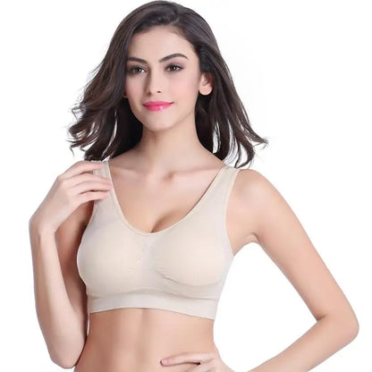 S-7XL Sports Yoga Shockproof Women's Bra Removable Breast Pad Bralette Sexy Elastic Beautiful Back Tops Comfort Cotton Sleep Bra
