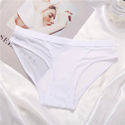 Hot Sexy Mesh Hollow Out Women Panties Plus Size M-XL Brief Transparent Low Rise Lingerie Female Breathable Underwear Underpants