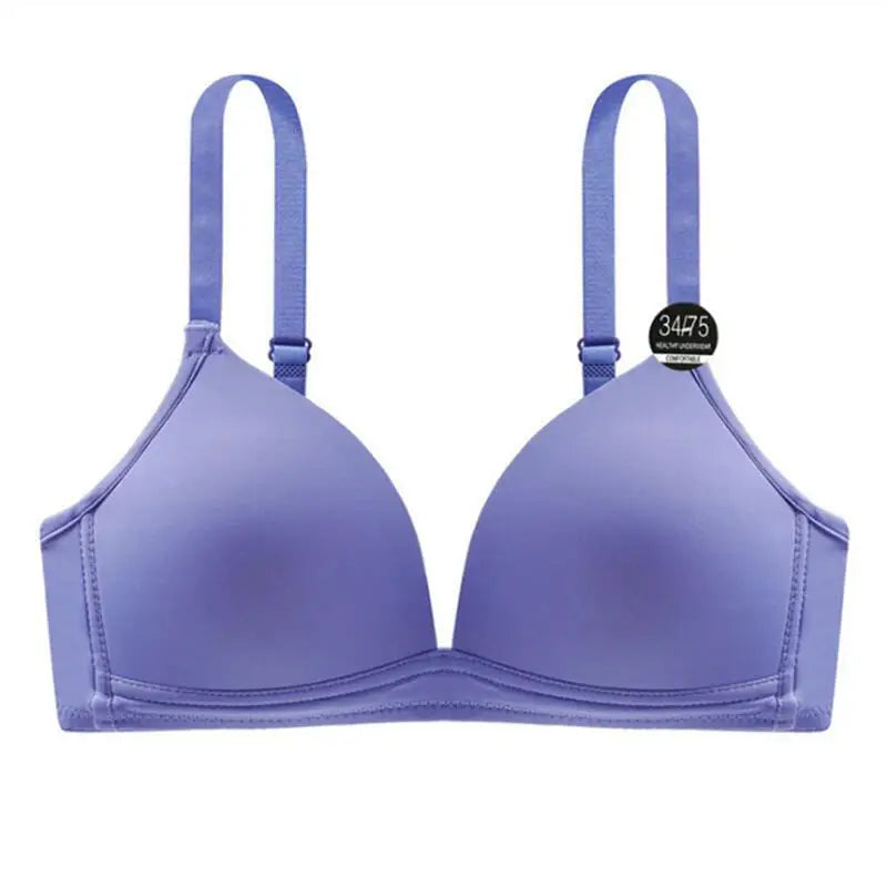 Thin Triangle Cup Bra Non-removable Shoulder Straps Women Underwear Deep-V Adjusted Brassiere Without Steel Ring Sleep Bralette