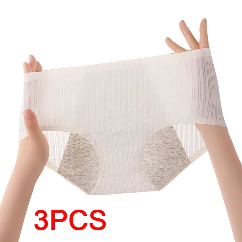 Menstrual Brief Ice Silk Leak Proof Underwear Women Menstruation Panties for Urinary Incontinence Woman Women's Menstrual Shorts