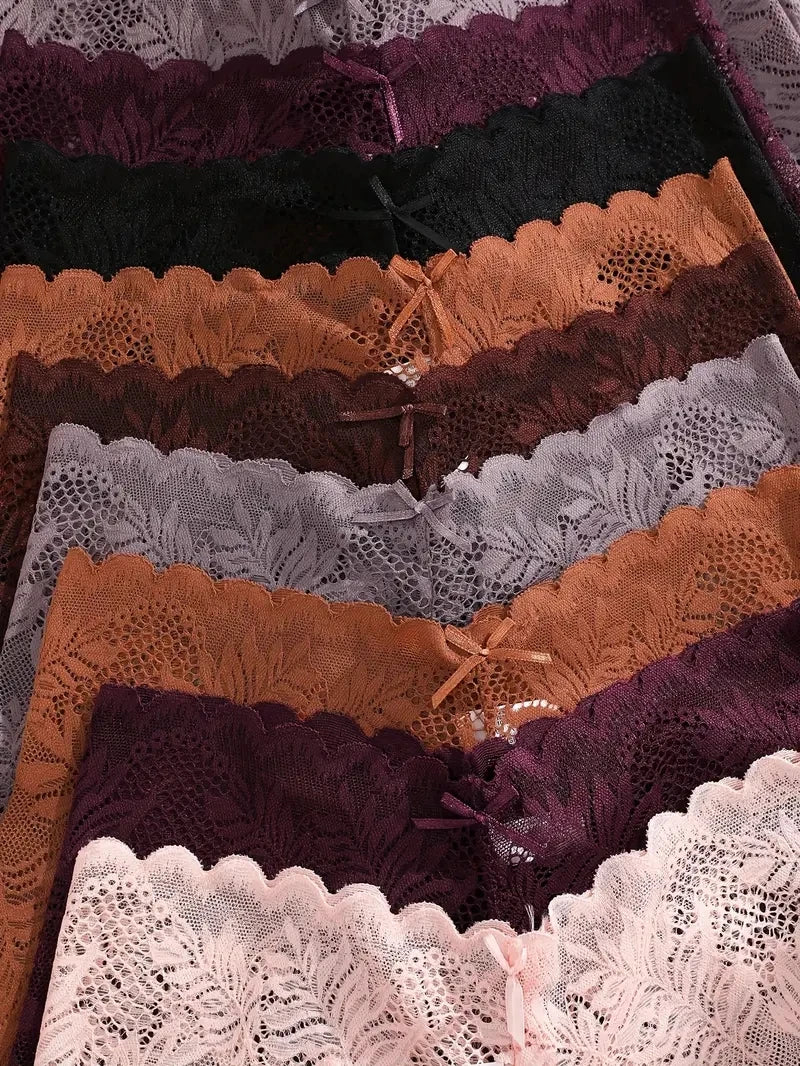 14Pcs/Set Women Lace Boyshorts Sexy Underpants Low Rise Panties Ladies Fashion Floral Lace Underwear S-XL Girls Panty Intimates