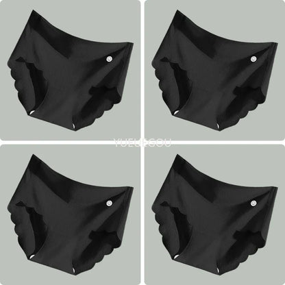 4PCS Ice Silk Seamless Underwear Ultra-thin Women's Panties Sexy Transparent Stretch Briefs High Waist Comfortable Lingerie M-XL