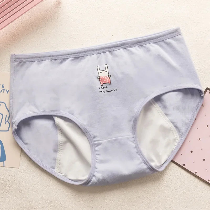 Cute Cartoon Menstrual Girls Period Underwear Leak Proof Panties Menstrual Panties for Teenager Leakproof Physiological Panties