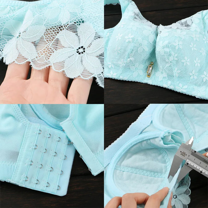 Minimizer Full Cup Brassiere Vest Bra Women Large Size Soft Sexy Lace Push Up Bra Sleeping Underwear Lingerie Women Clothing