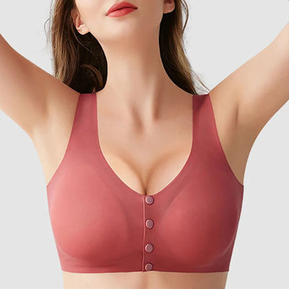 Women Front Open Button Breastfeeding Bra Comfortable Traceless And Anti Sagging Fixed Double Shoulder Strap Bra Women Bra