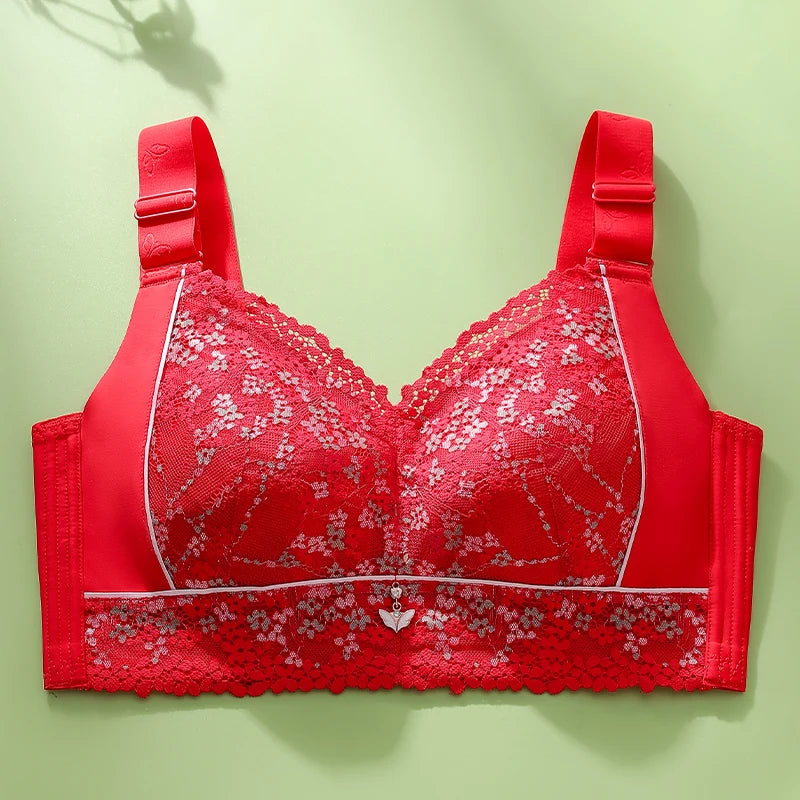 Women's Full Figure wire free Lace Plus Size Bra Non Padded Minimizer Bra 150Kg Plus Size Full Cup Thin Seamless Large Chest Bra