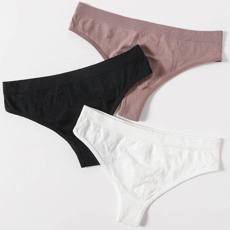 5Pcs/Set Seamless Panties Women Thongs Low Rise G-String Sport Underwear Female Underpants Lingerie Sexy Bottoms M-XL