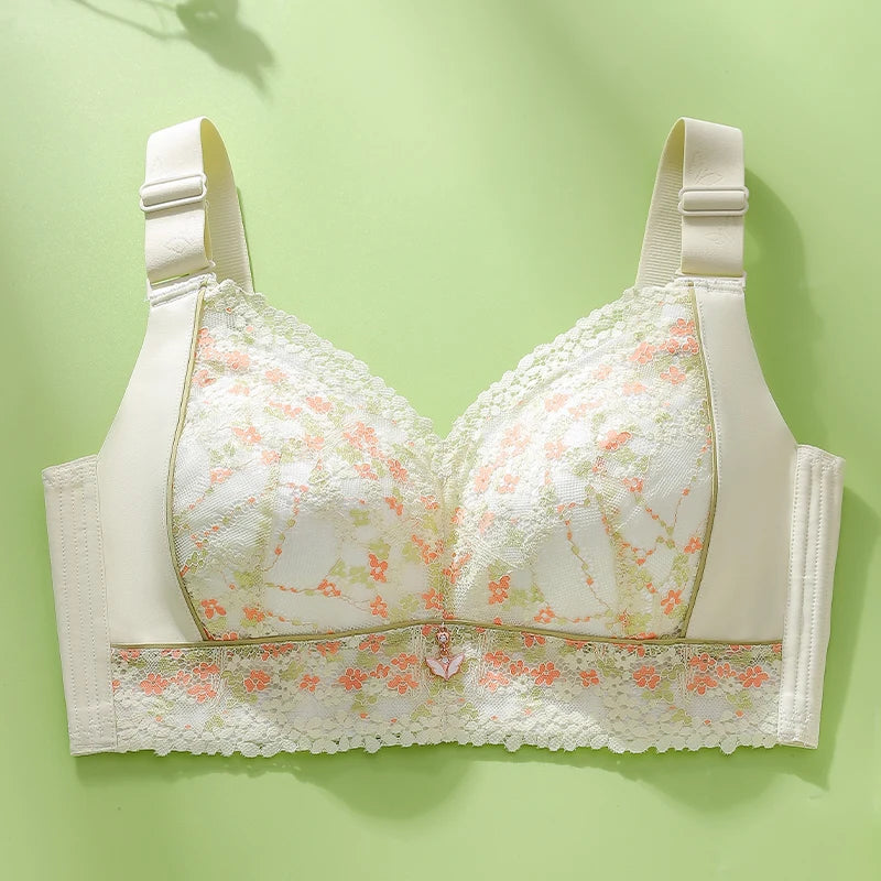 Women's Full Figure wire free Lace Plus Size Bra Non Padded Minimizer Bra 150Kg Plus Size Full Cup Thin Seamless Large Chest Bra