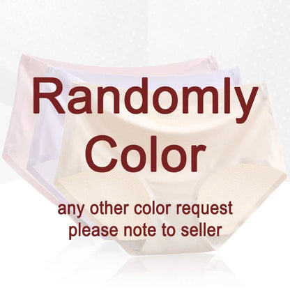 3PCS/Set Seamless Panties Ice Silk Lace Perspective Briefs Ultra Thin Breathable Underwear Cool Summer Female Sexy Lingerie