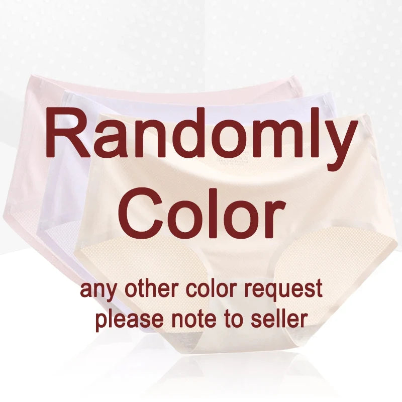 3PCS/Set Seamless Panties Ice Silk Lace Perspective Briefs Ultra Thin Breathable Underwear Cool Summer Female Sexy Lingerie