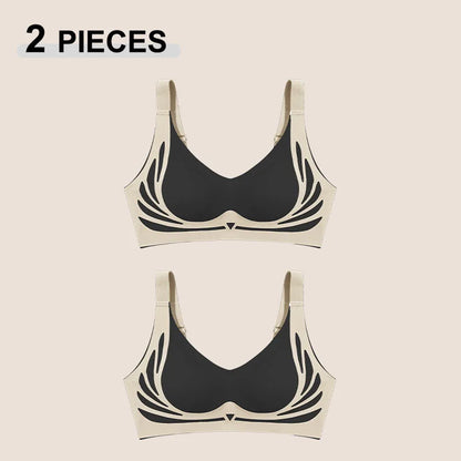 1/2Pcs/Set Women Push Up Bras Seamless Comfortable Angel Wings Bras Set Trendy Soft Breathable Underwear Female No Wire Lingerie
