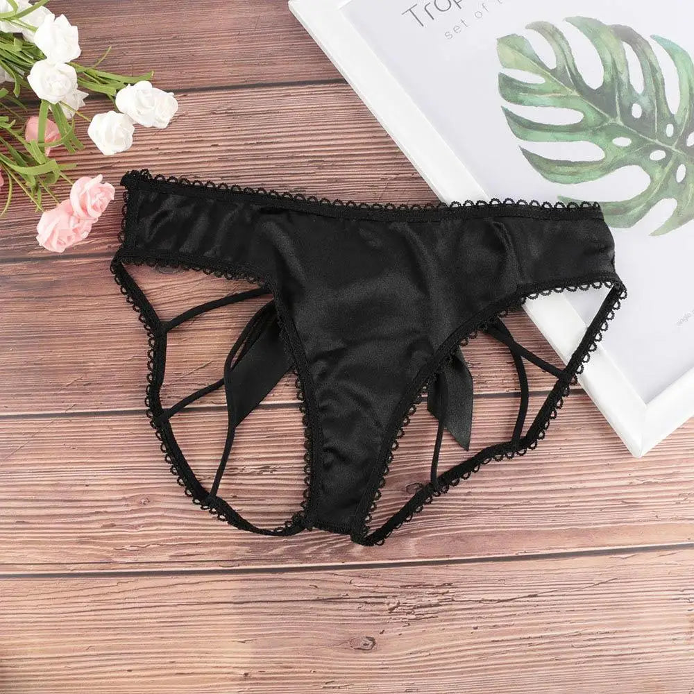Fashion Hollow Out Bandage Ladies Underwear Sexy Lingerie Intimate Women Panties Crotchless Thongs Briefs