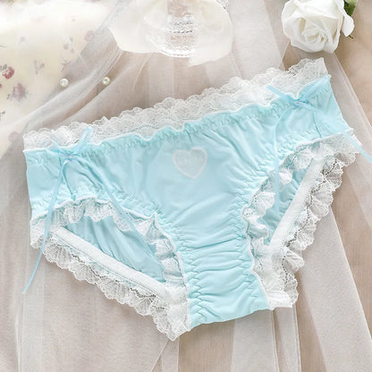 Japanese fashion new soft ice silk underwear for women with double-layer antibacterial pure cotton crotch lady girl underwear