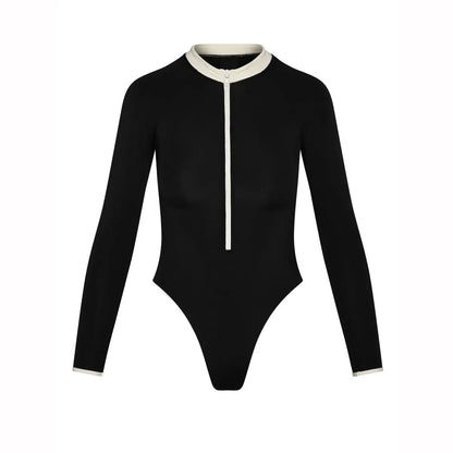Vintage Mesh Print Swimming Suit for Women Long Sleeve High Waist One Piece Swimsuit 2025 Beach Bathing Suit Купальник
