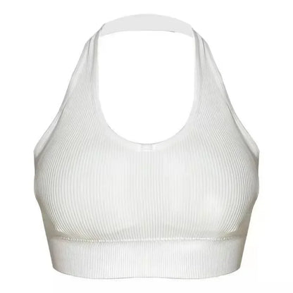 Women Backless Vest Sexy Bra Halter Wire Free Sport Bra Suspender Solid Lingerie Female Tops Beautiful Back Wire Free Sports Bra