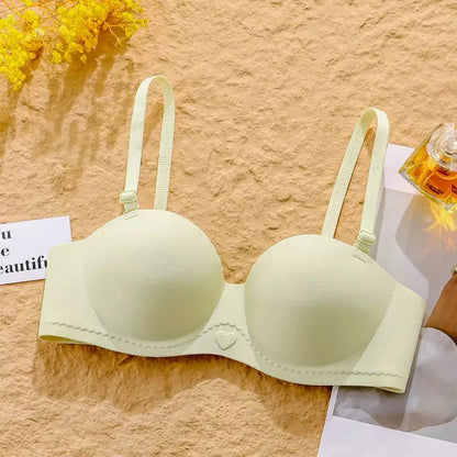 plus Size Seamless Wireless Bra Women's Sexy Plunge Padded Push-Up Smooth Large Size Bralette Comfortable Underwear for Women