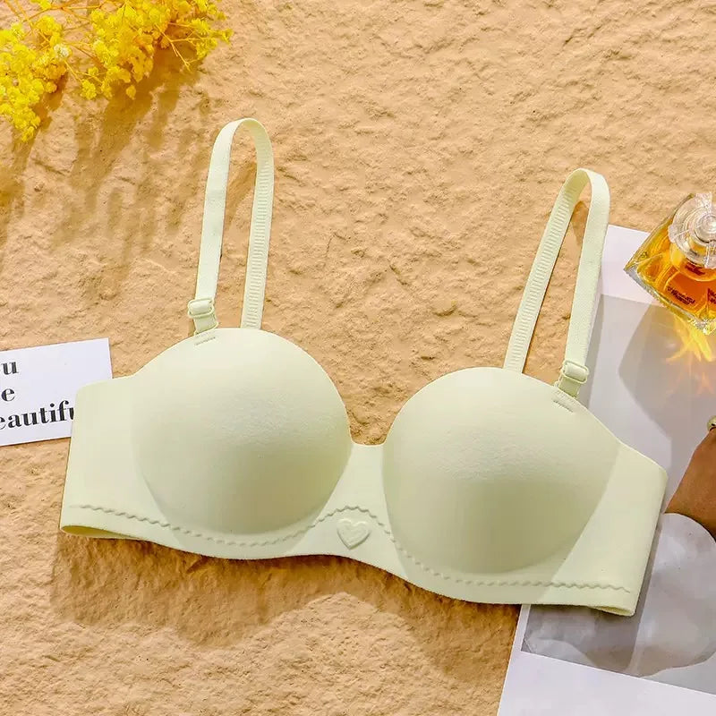 plus Size Seamless Wireless Bra Women's Sexy Plunge Padded Push-Up Smooth Large Size Bralette Comfortable Underwear for Women
