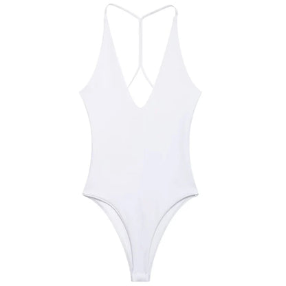 HXAO Halter Corset Bodysuit Women Black Brown White Bodysuit Body Sexy Women Slimming Backless Top Chic Lingerie Thong Bodysuits