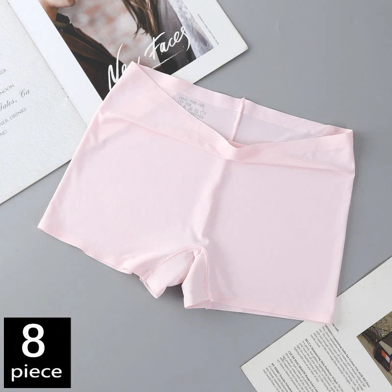 FallSweet 8PCS Anti-See-Through Ice Silk Breathable Seamless Panties for Woman Soft Breathable Underwear Sexy Female Lingerie