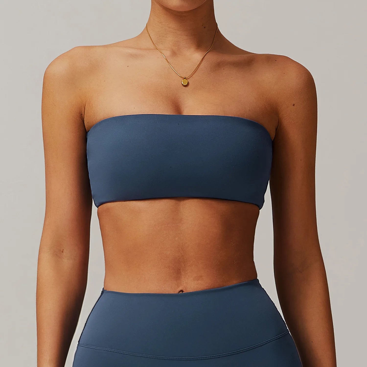 Women's Yoga Bra Strapless Sports Bra Women's Gym Run Push Up Thin Strap Daily Sports Top Wireless Pad Fitness Yoga Bra