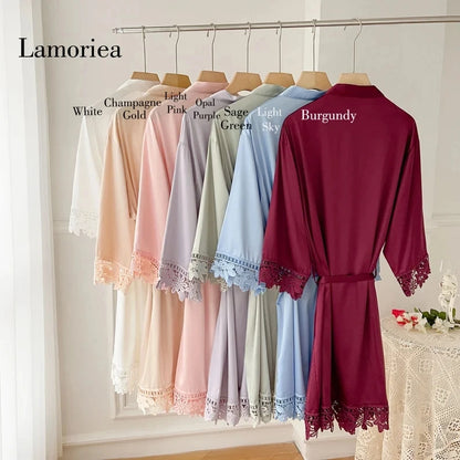 Personalised Bridesmaid Robes Wedding Dressing Gown Bridal Party Satin Lace Bride Gift Bride Robe Bridesmaid Gift
