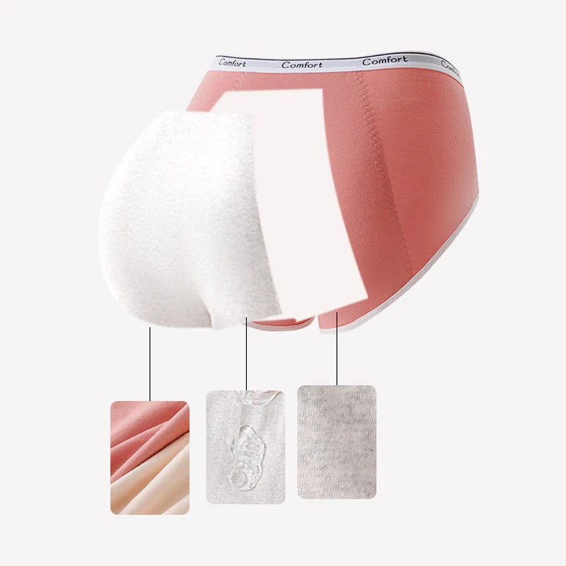 3pcs Cotton Menstruation Panties Women Menstrual Panties Plus Size High Waist Period Underwear Lady Leak Proof Menstruales Brife