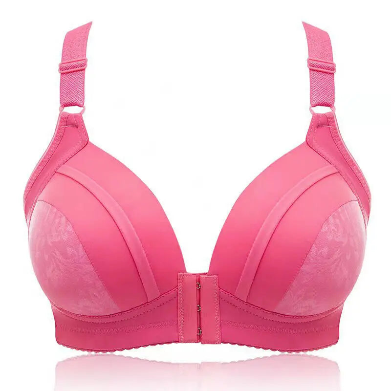 Women Front Button Bra Plus Size Thin Bralette Lingerie Mother's Cotton Wireless Underwear Sleep Bra Comfortble Underwear