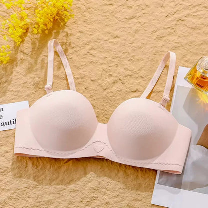 plus Size Seamless Wireless Bra Women's Sexy Plunge Padded Push-Up Smooth Large Size Bralette Comfortable Underwear for Women