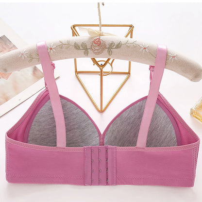 Women Maternity Bralette Plus Size Full Coverage No Underwire Bra with Side Gather Anti Sagging and Push Up for Enhanced Support