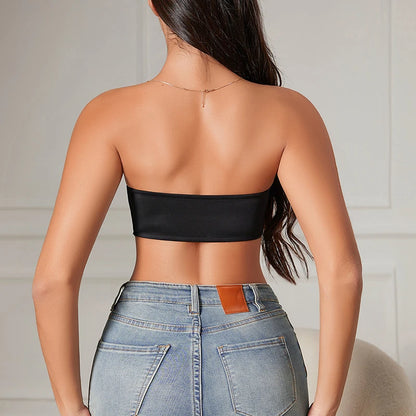 Hot Sale New Design Effective Slip-proof Side One Piece Bralette Padded Ice Silk Seamless Strapless Bra For Women YMQJ