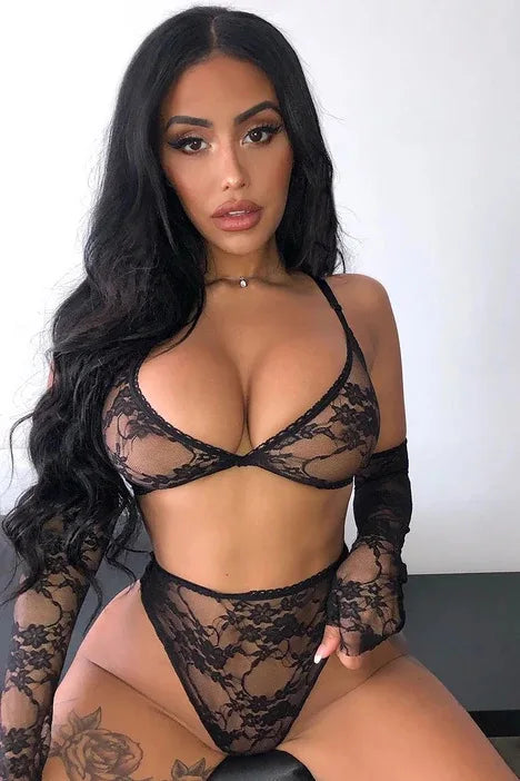 Lingerie Sheer Mesh Sexy Tops Transparent Bra Ruffle Skirt Fancy Underwear Women Erotic Costume Exotic Set