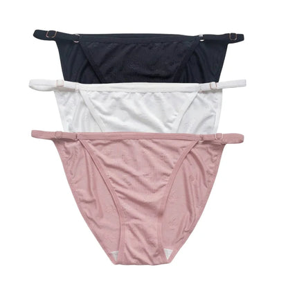 3Pcs/Set Ice Silk Panties Women Low Rise Briefs Brazilian Panties Solid Color Underwear Female Underpants Sexy Lingerie S-XL