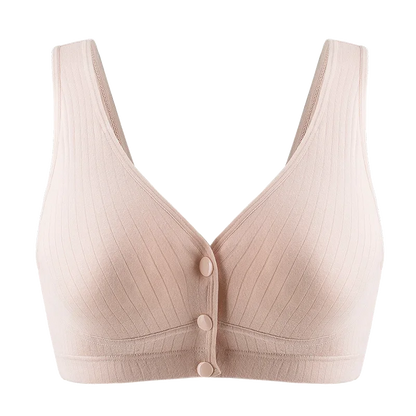 Pregnant  Nursing Bra Cotton Wirefree Breastfeeding Bra Women Seamless Maternity Plus Size Underwear Front Buckle  Open Cup Bras