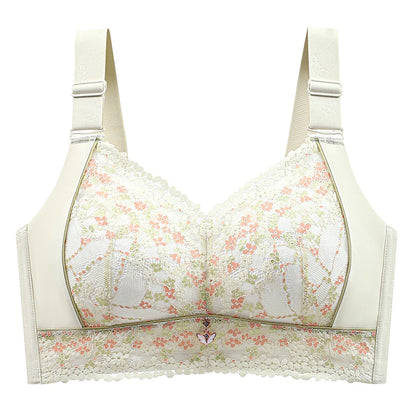 Women's Full Figure wire free Lace Plus Size Bra Non Padded Minimizer Bra 150Kg Plus Size Full Cup Thin Seamless Large Chest Bra